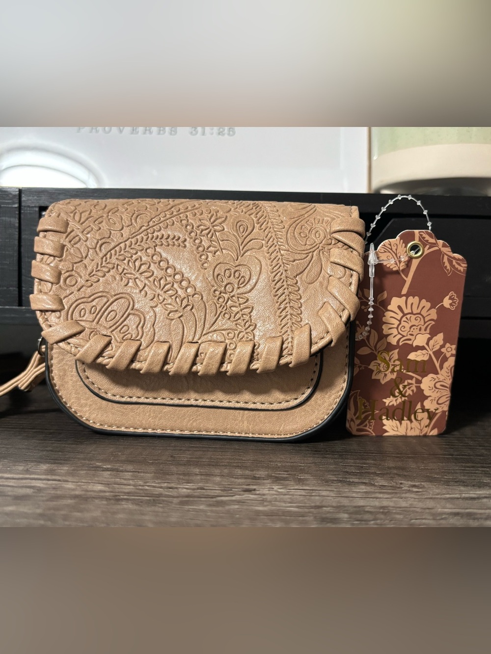 Sam & Hadley Embossed Floral Mini Crossbody Bag - Picture 2 of 8